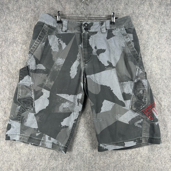 Fox Racing Other - Fox Racing Cargo Shorts Mens 32 Gray Camo 12 In Inseam Lined Casual Outdoor